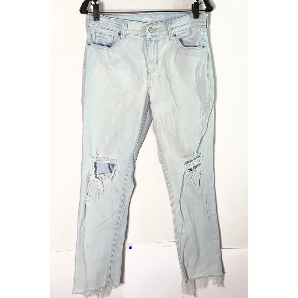 Old Navy destructed boyfriend jeans, size 4